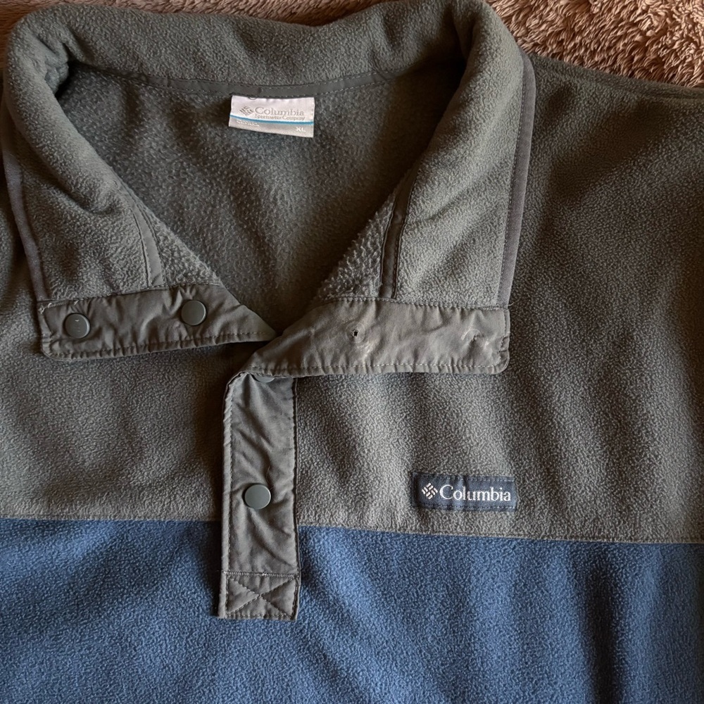 Columbia Mens Steens Mountain Snap Fleece Pullover XL Blue Green XM0671 - Picture 5 of 7